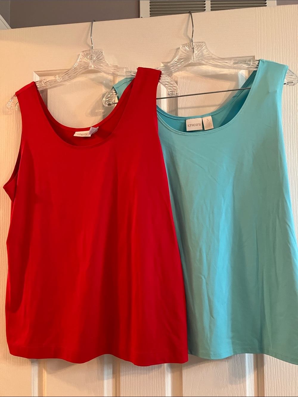 Chico's Sleeveless Tank Duo - Red and Light Blue